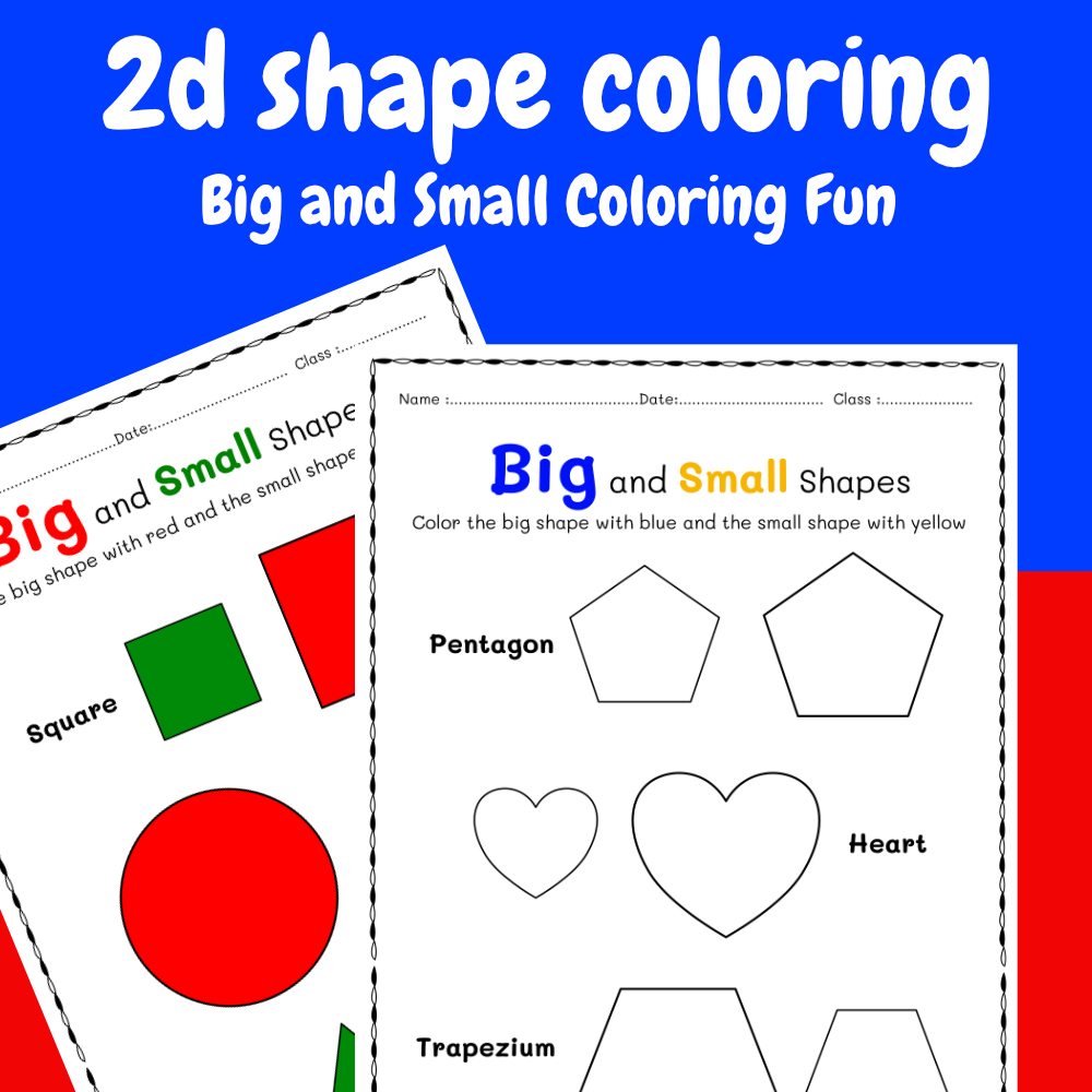 Shapes and Colors Activity Worksheets for Kindergarten