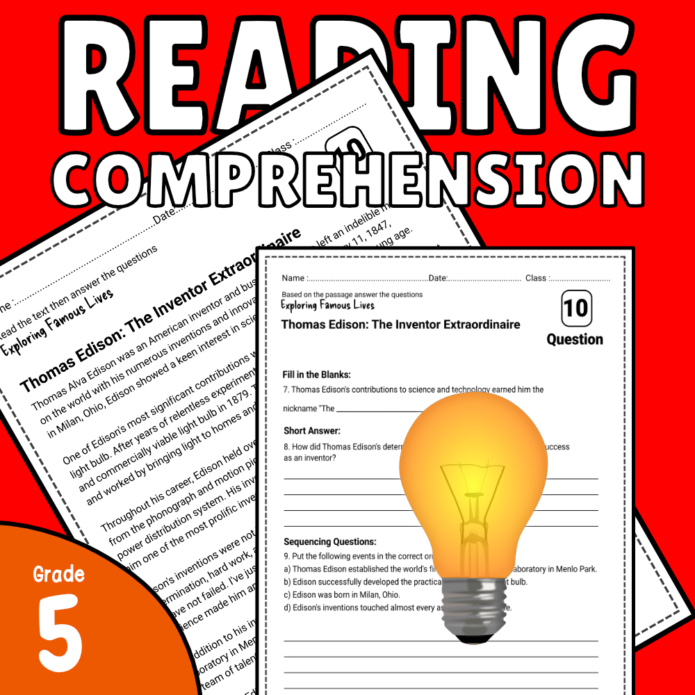 Exploring Famous Lives: Reading Comprehension Passages for Grade 5
